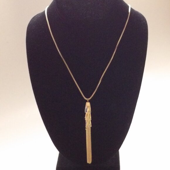 Vince Camuta Gold Tone Tassel Necklace Longer Length NWT - Picture 4 of 8